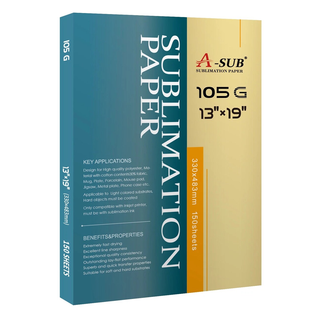 A-SUB 105g Sublimation Paper 150-1500 Sheets in Multiple Sizes